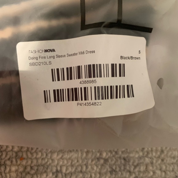 NWT Fashion Nova Zebra Print Long Sleeve Midi Dress – Black/Tan Animal - Picture 5 of 6